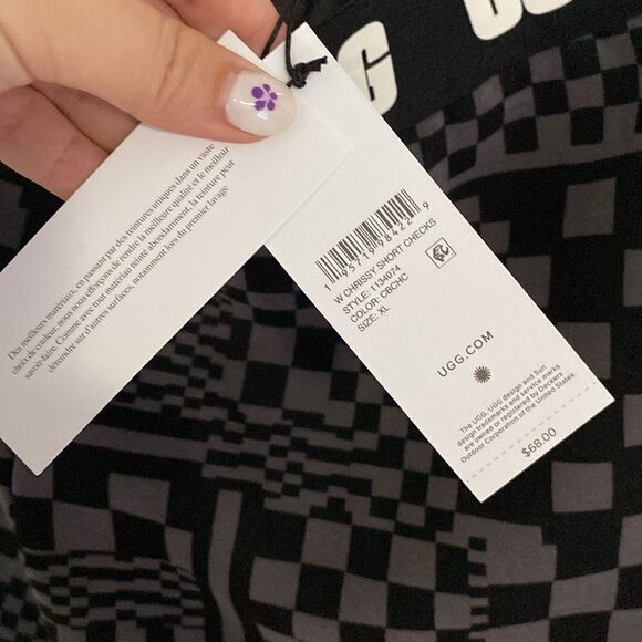 NWT- UGG- Chrissy Short Checks- boyfriend short- black and grey- Size X-Large - Picture 9 of 11